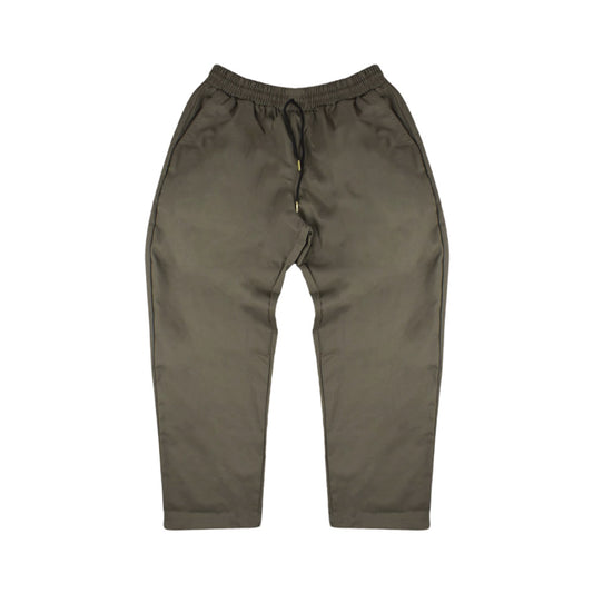 cropped pants | loose-fit | olive