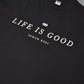 oversized tee | life is good | box fit | black